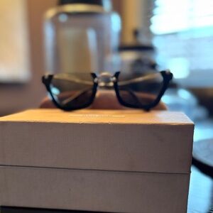 Miu Miu Cat Eye Black and Silver Sunglasses